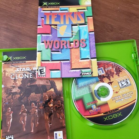 Star Wars The Clone Wars Tetris Worlds Combo Original XBOX Complete works - Picture 2 of 5